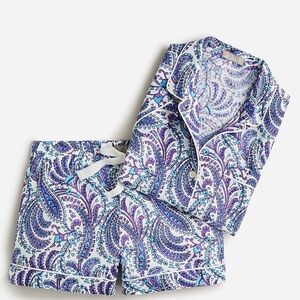 J.Crew Purple Paisley Cotton-Linen Pajama Set (SOLD OUT!) - Size Medium